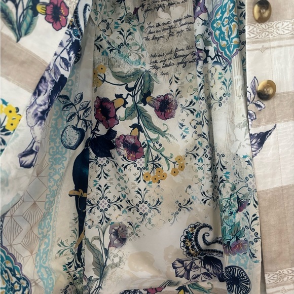 Chico’s Textured Striped Floral Jacket in size 10 Petite - Picture 5 of 11